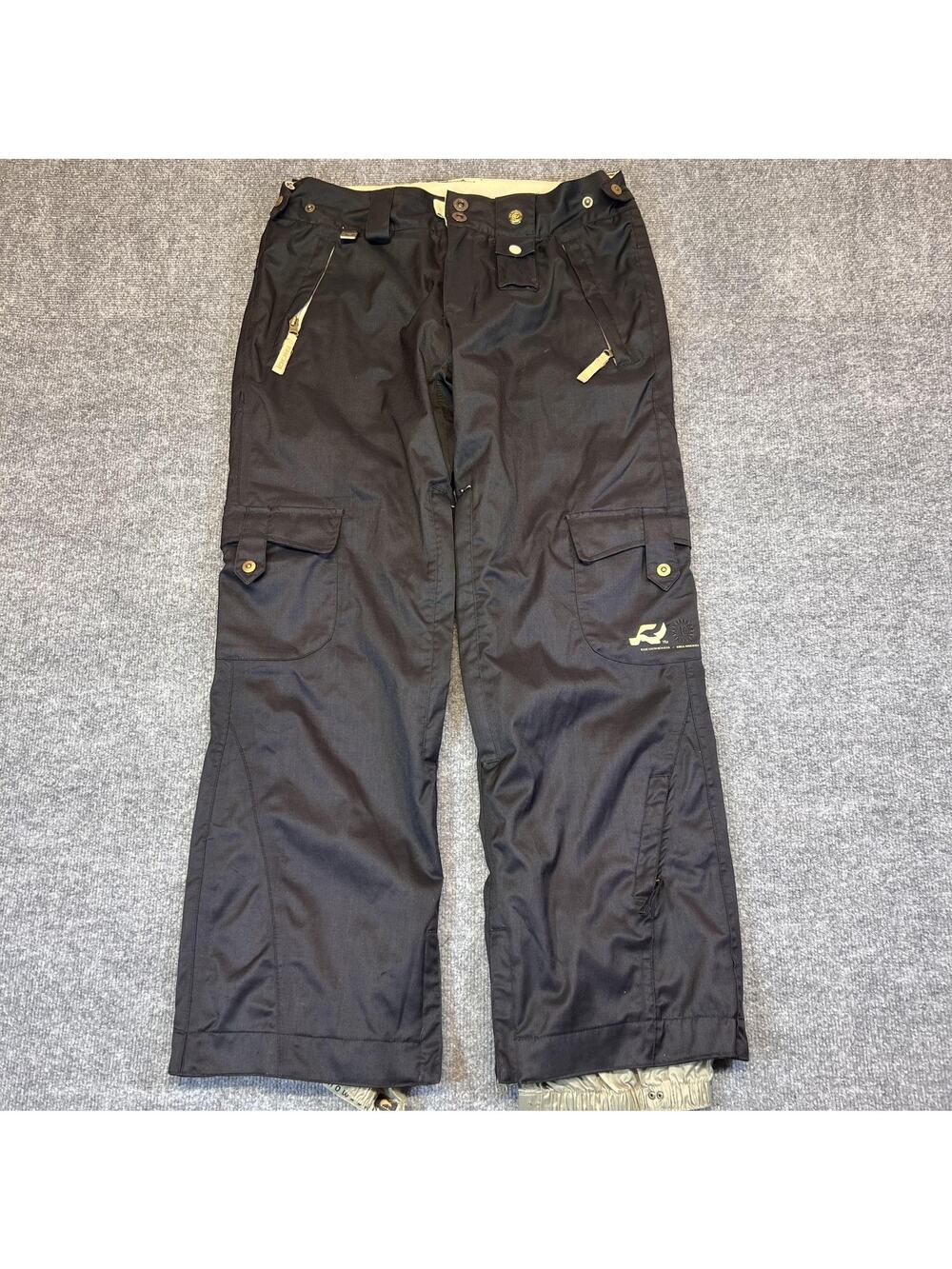 Ride Snowboards Pants Womens M Black Twill Insulated Waterproof Snow Pockets